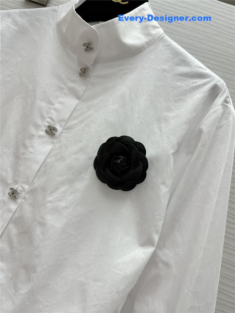 Ch**el jacquard stand collar shirt replica d&g clothing