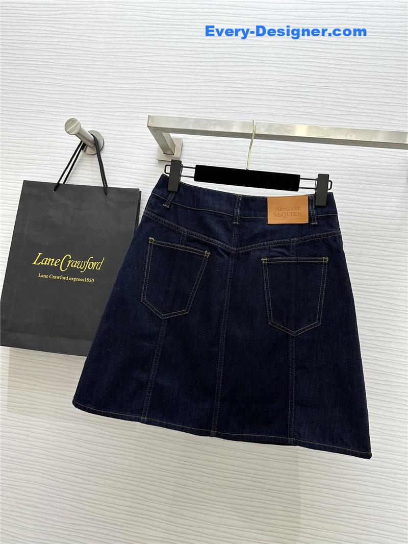 a1exa*der Mcqv*en denim skirt replica d&g clothing