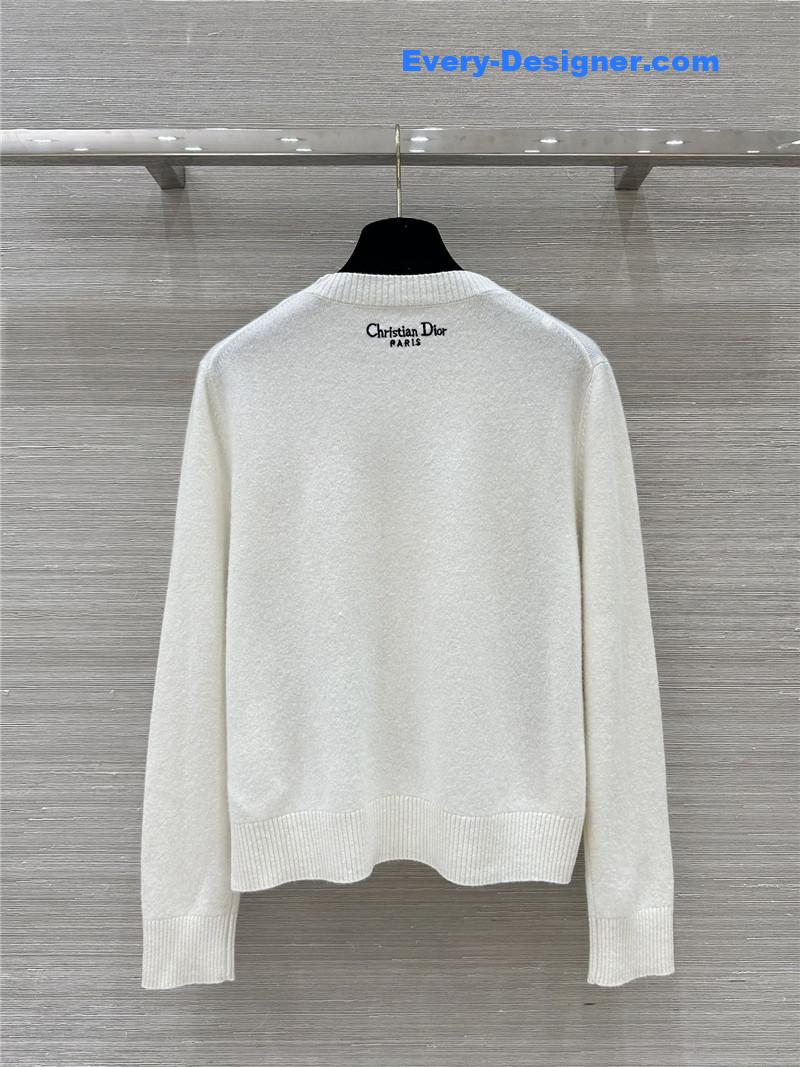 D10r letter logo embroidered linen knit top replicas clothes