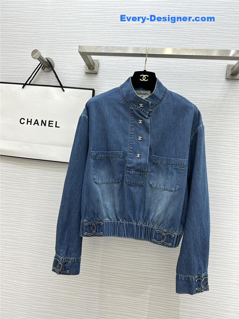 Ch**el waist long sleeve denim top replica clothing sites