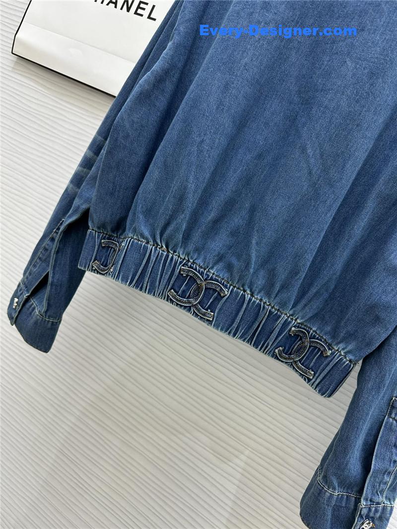 Ch**el waist long sleeve denim top replica clothing sites