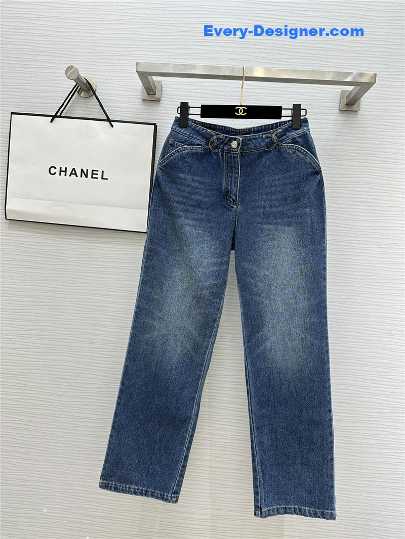 Ch**el embroidered jeans replica d&g clothing