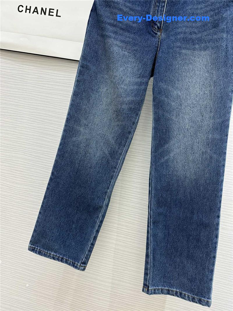 Ch**el embroidered jeans replica d&g clothing