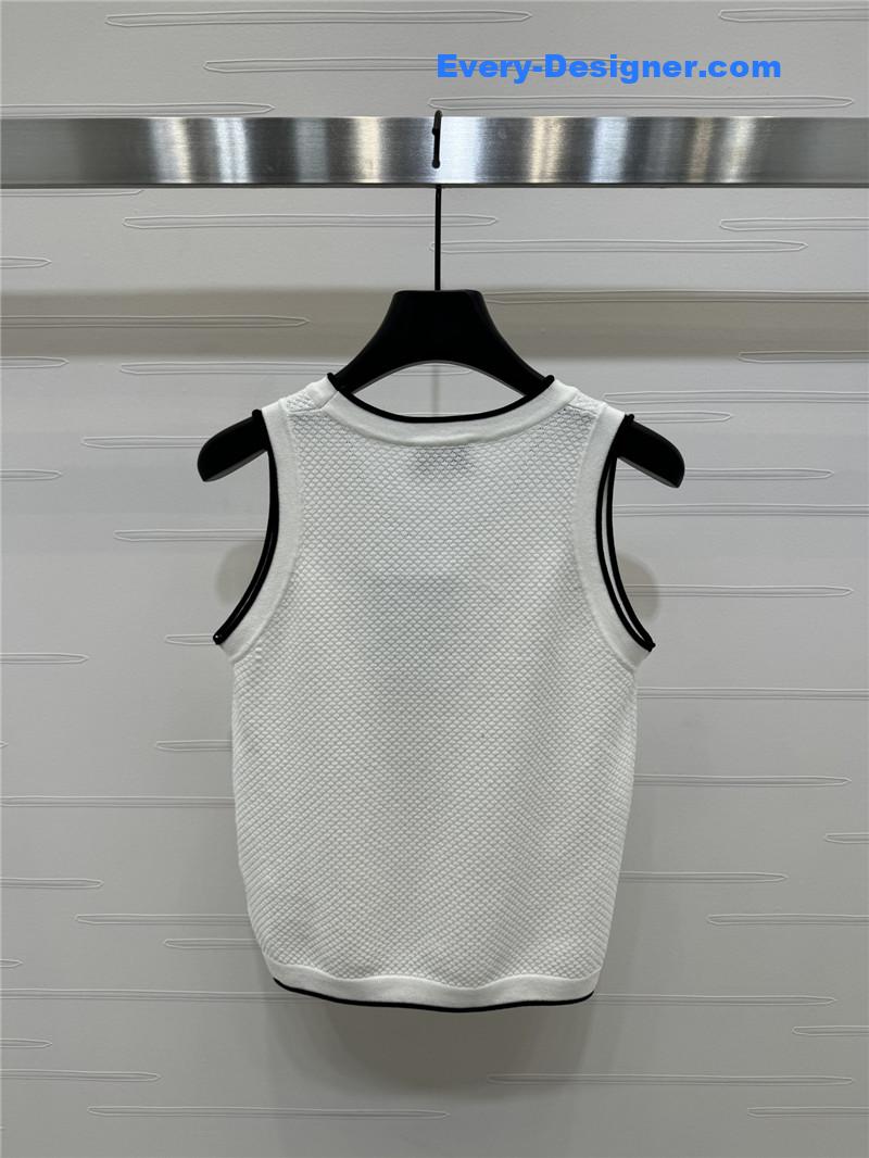 Ch**el 3d logo knitted vest replicas clothes