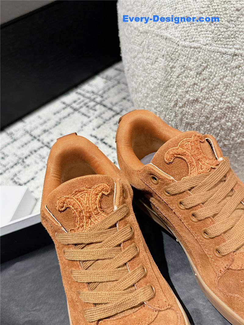 Ce1i*e brown suede huntington low lace-up sneakers