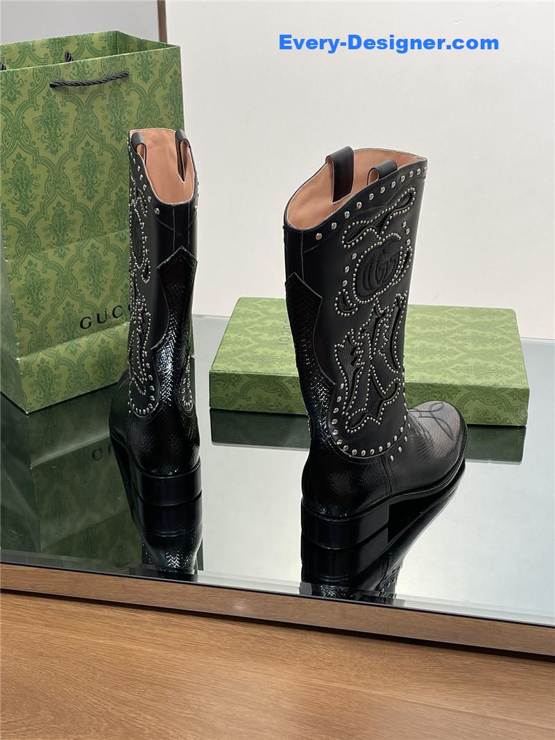 Gvc*1 gg embroidered studded keen high boots
