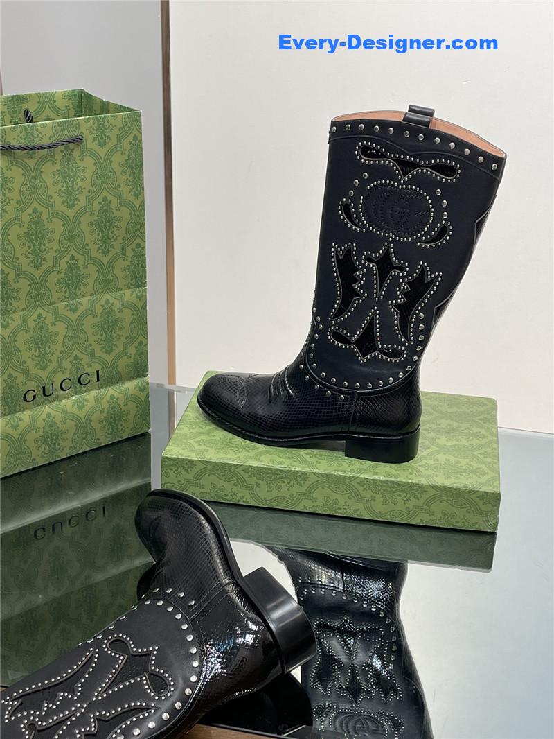 Gvc*1 gg embroidered studded keen high boots