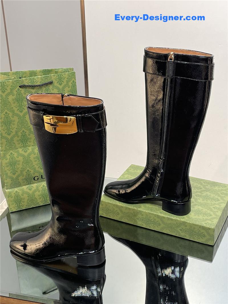 Gvc*1 retro g 35mm wax leather keen high boots