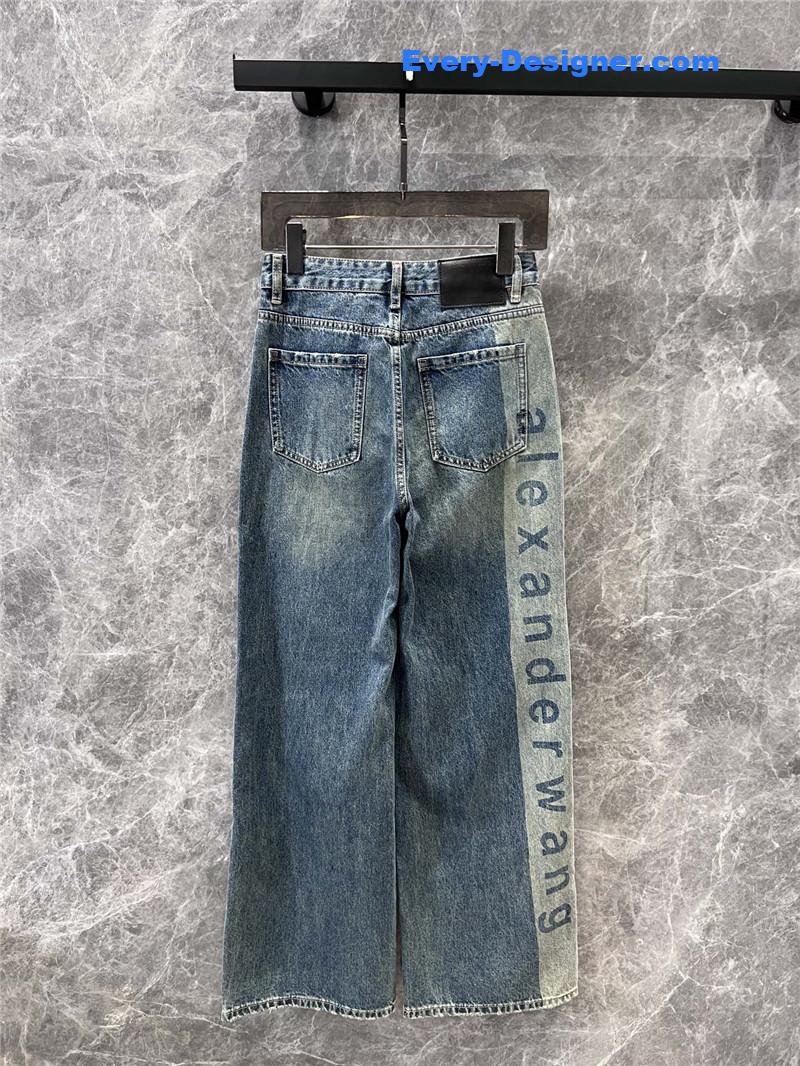 A1exa*der wang letters print denim trousers replica d & g clothing