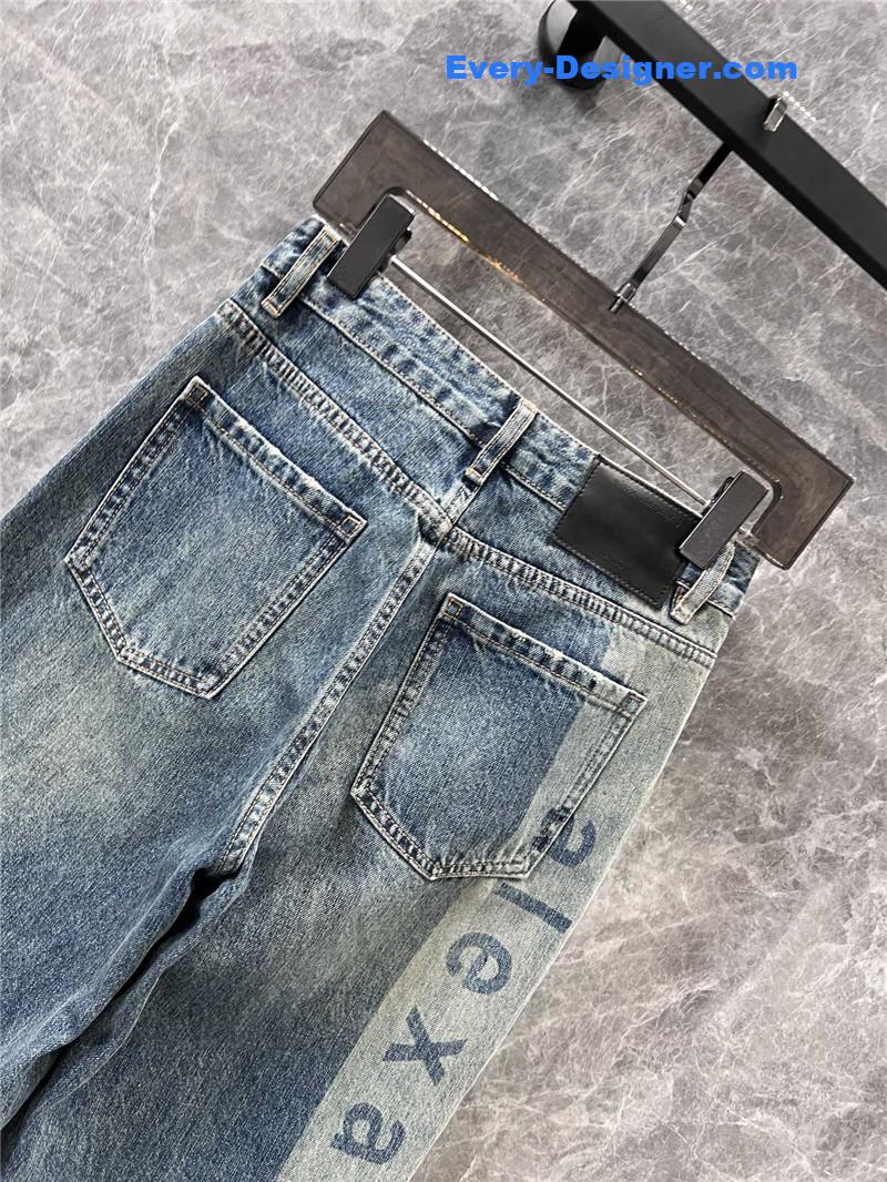 A1exa*der wang letters print denim trousers replica d & g clothing
