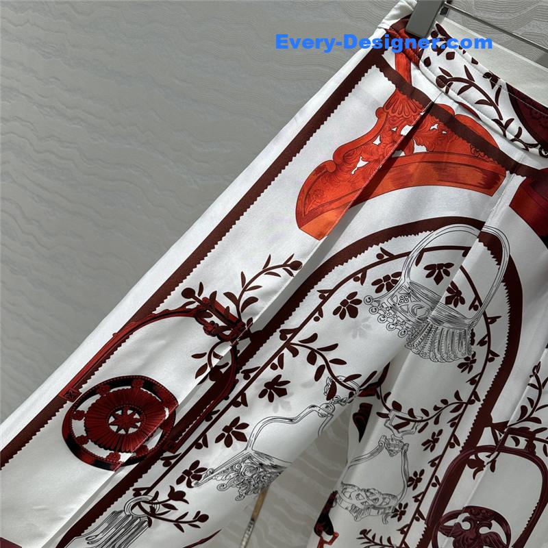 H**me5 printed silk straight wide-leg pants replicas clothes