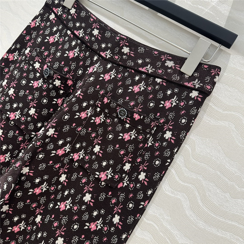 Ch**el glitter knit wide-leg straight pants replicas clothes