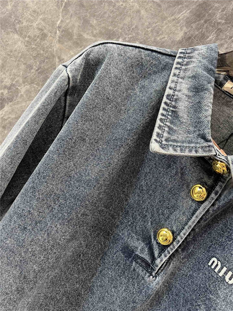 M1um1u letter denim sweatshirt replicas clothes