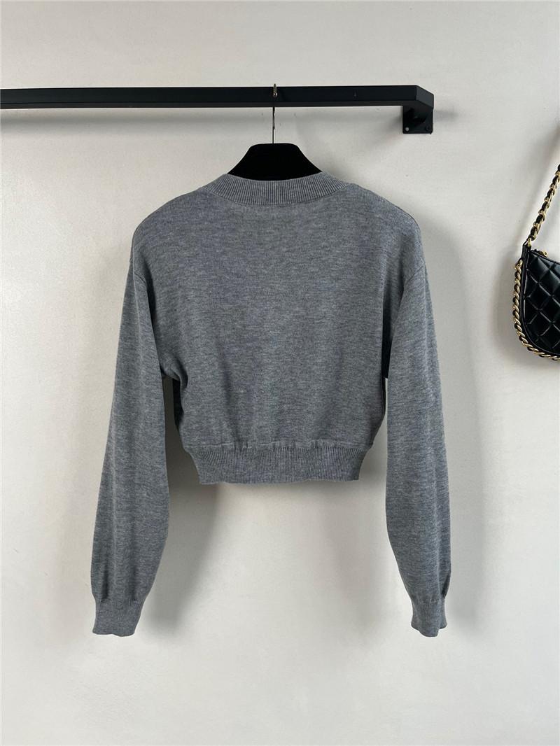 M1um1u long-sleeved knitted top replica clothing sites