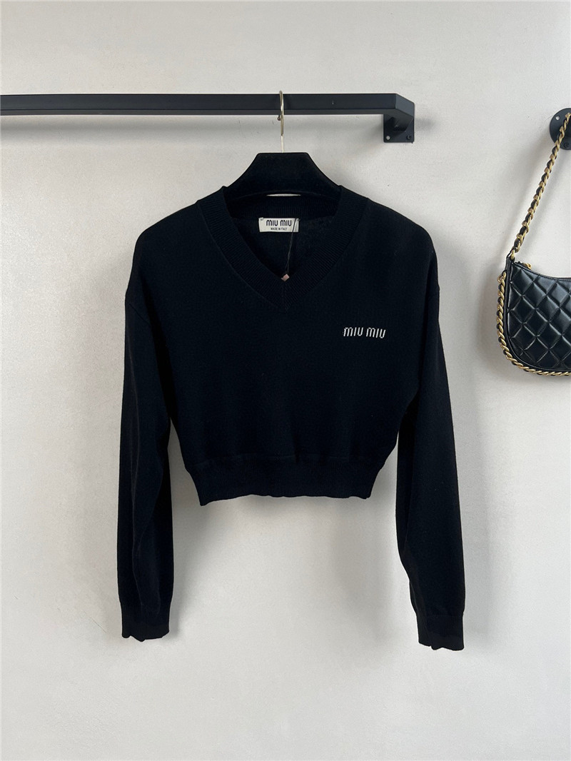 M1um1u long-sleeved knitted top replica clothing sites