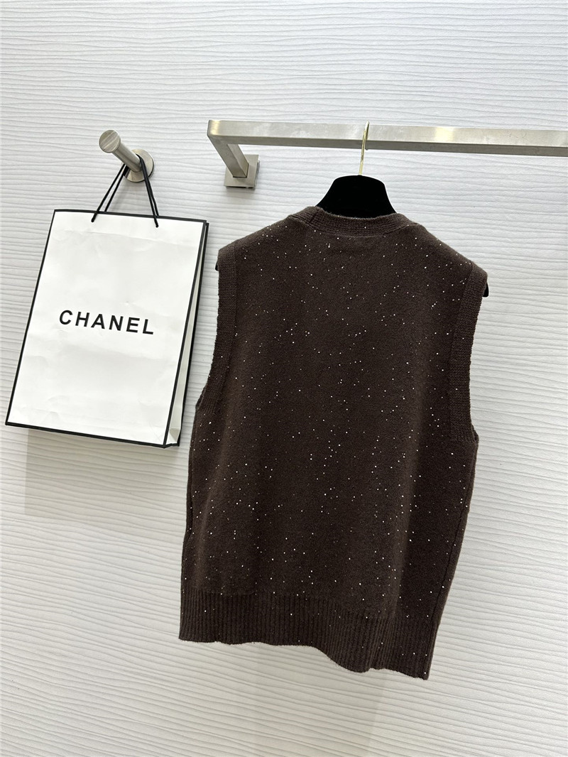 Ch**el wool sequin yarn vest replica clothes
