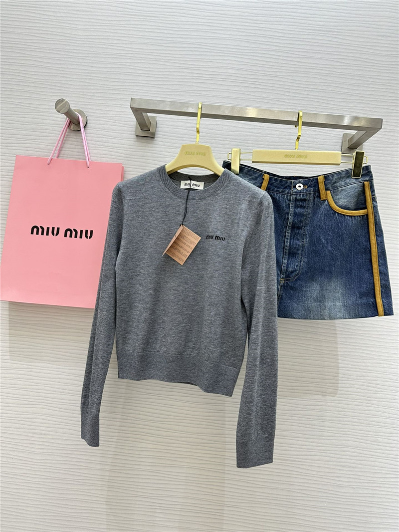 M1um1u knitted long-sleeved top replica clothing sites