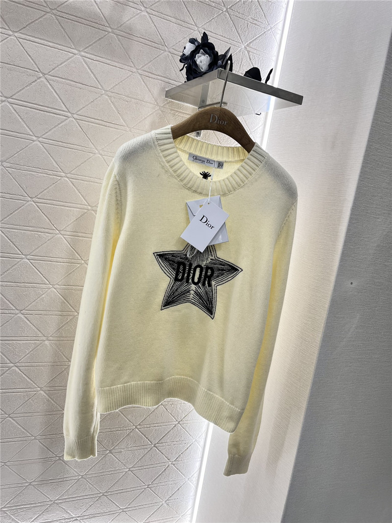 D10r D10ralps embroidery wool sweater ivory