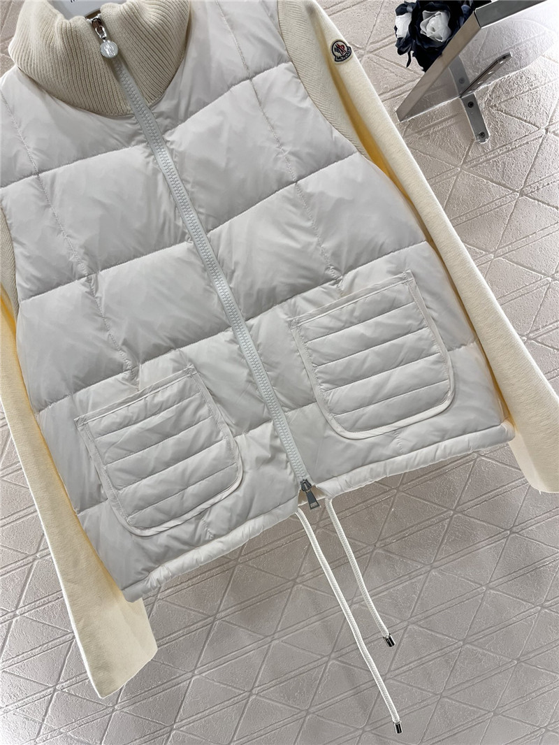 Moncler splicing cashmere down jacket replica clothing sites