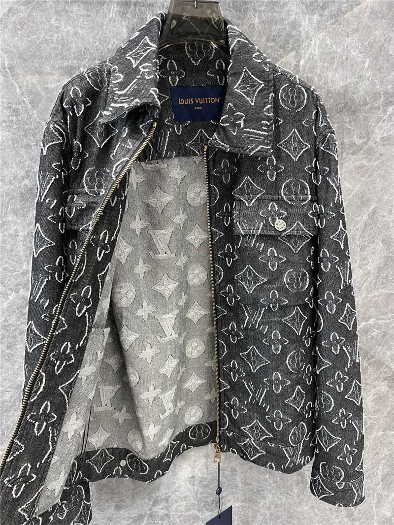 l0vis Vvtt0n lv logo jacquard denim jacket replicas clothes