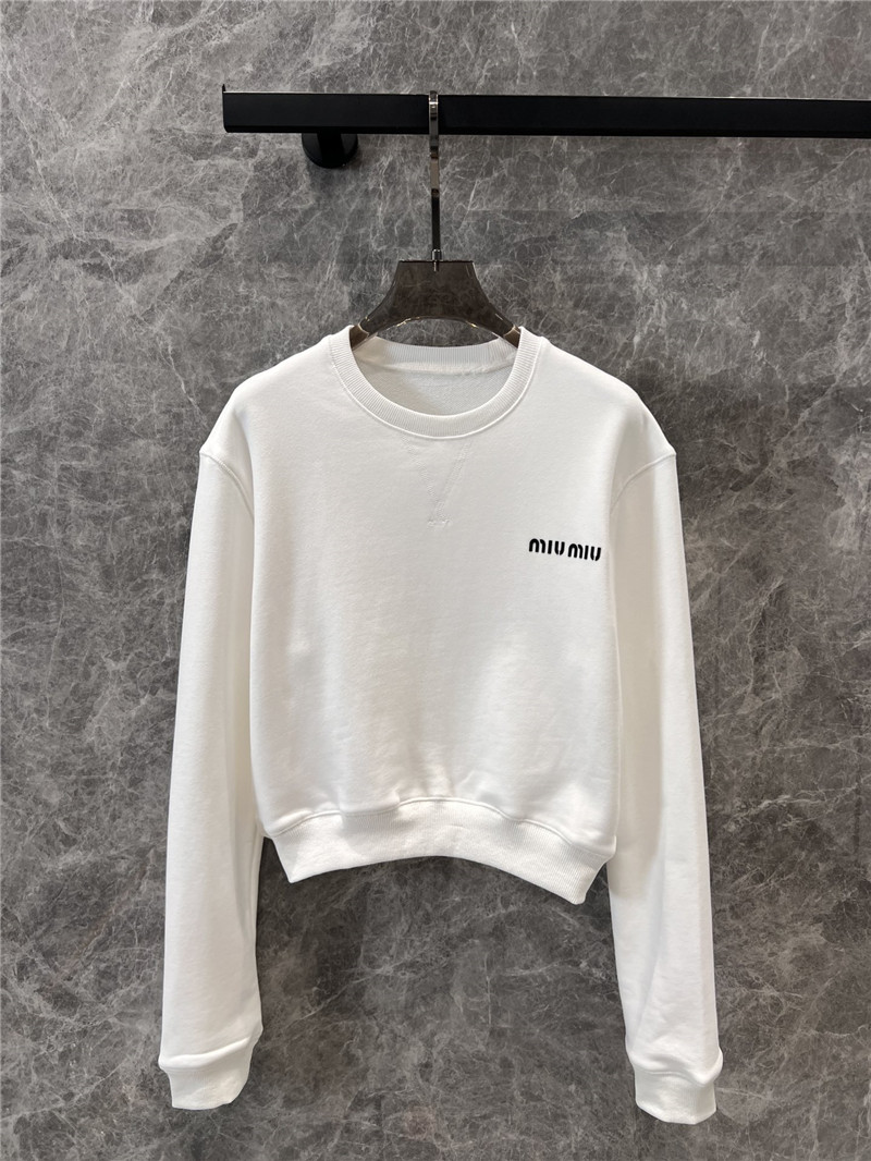 M1um1u round neck sweatshirt + short skirt set replica clothes