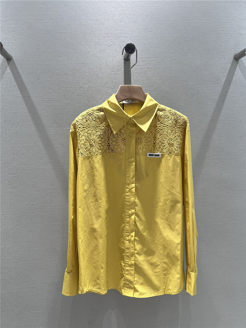 M1um1u patchwork long-sleeved shirt replica clothing sites