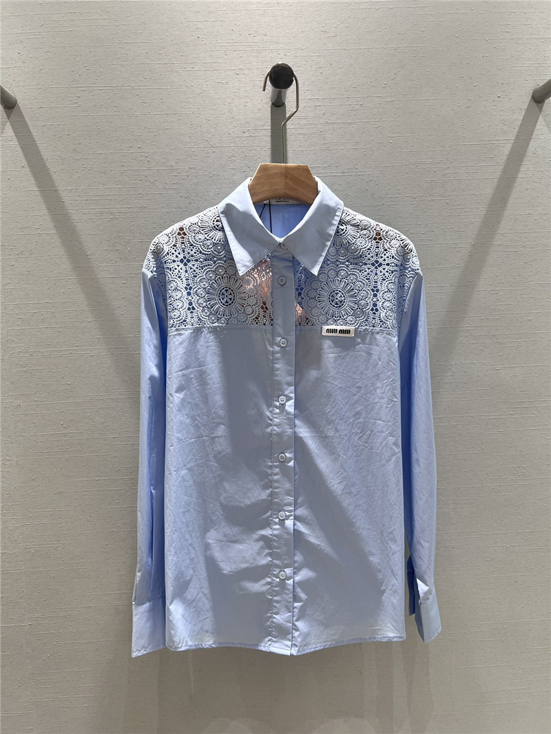 M1um1u patchwork long-sleeved shirt replica clothing sites