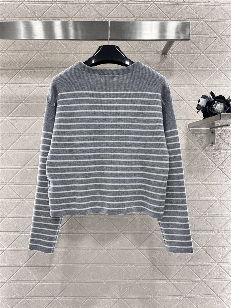 Ce1i*e triomphe striped ribbed sweater grey/white