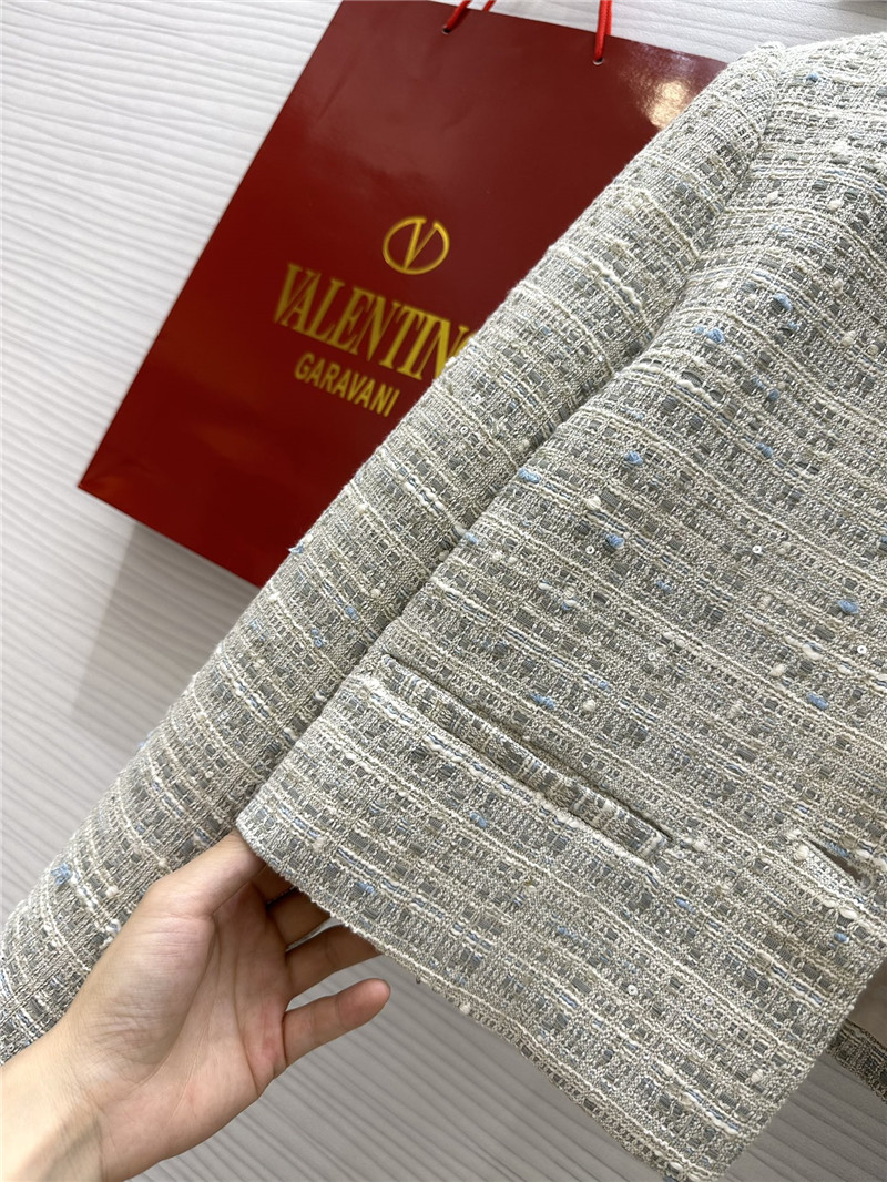 Va1e*ntin0 tweed lapel jacket cheap replica designer clothes