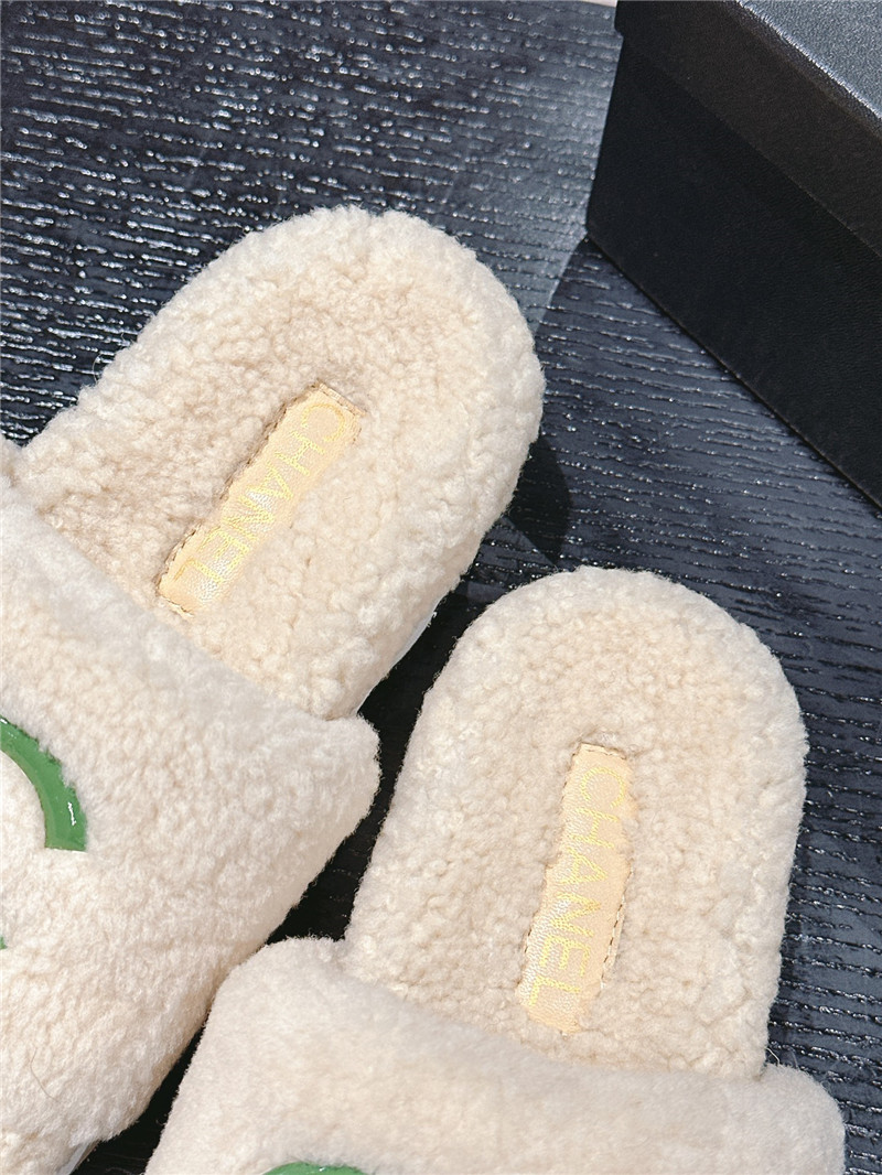 Ch**el natural wool home slide slippers