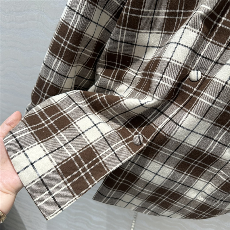 M1um1u plaid cotton jacket replica d&g clothing