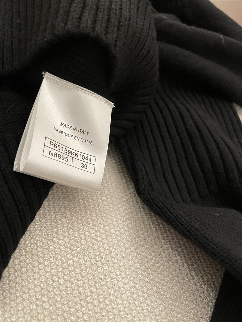 Ch**el buttons trim rib-knit sweater black