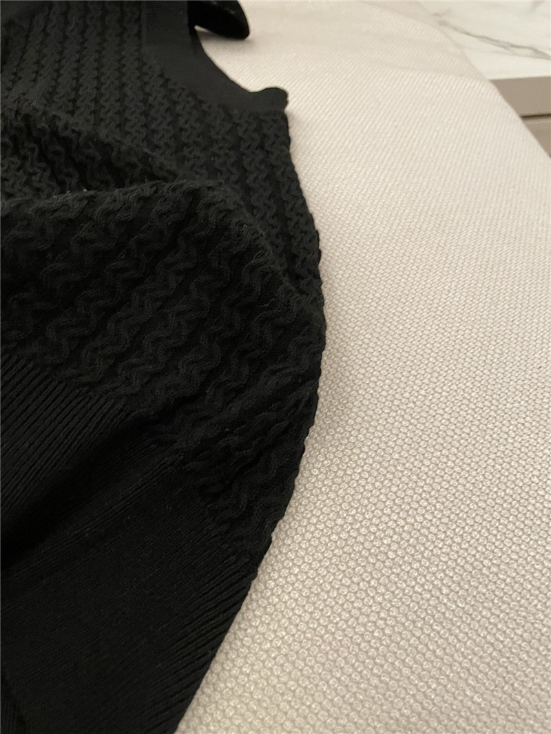 Ch**el buttons texture knitted vest black