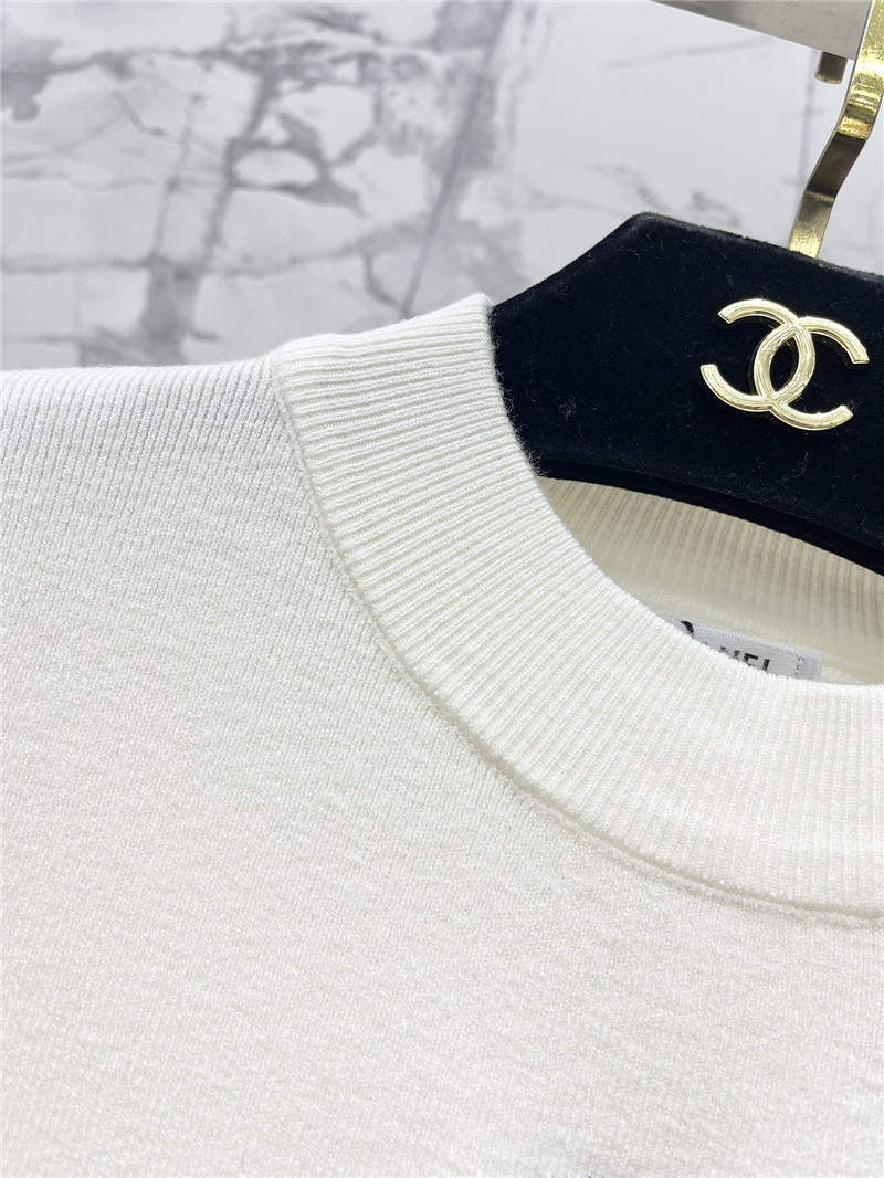 Ch**el flying sleeve knitted short sleeve replica clothes