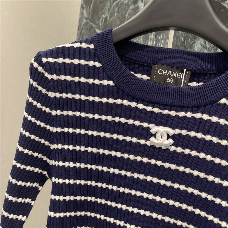 Ch**el round neck long sleeve top replica clothes