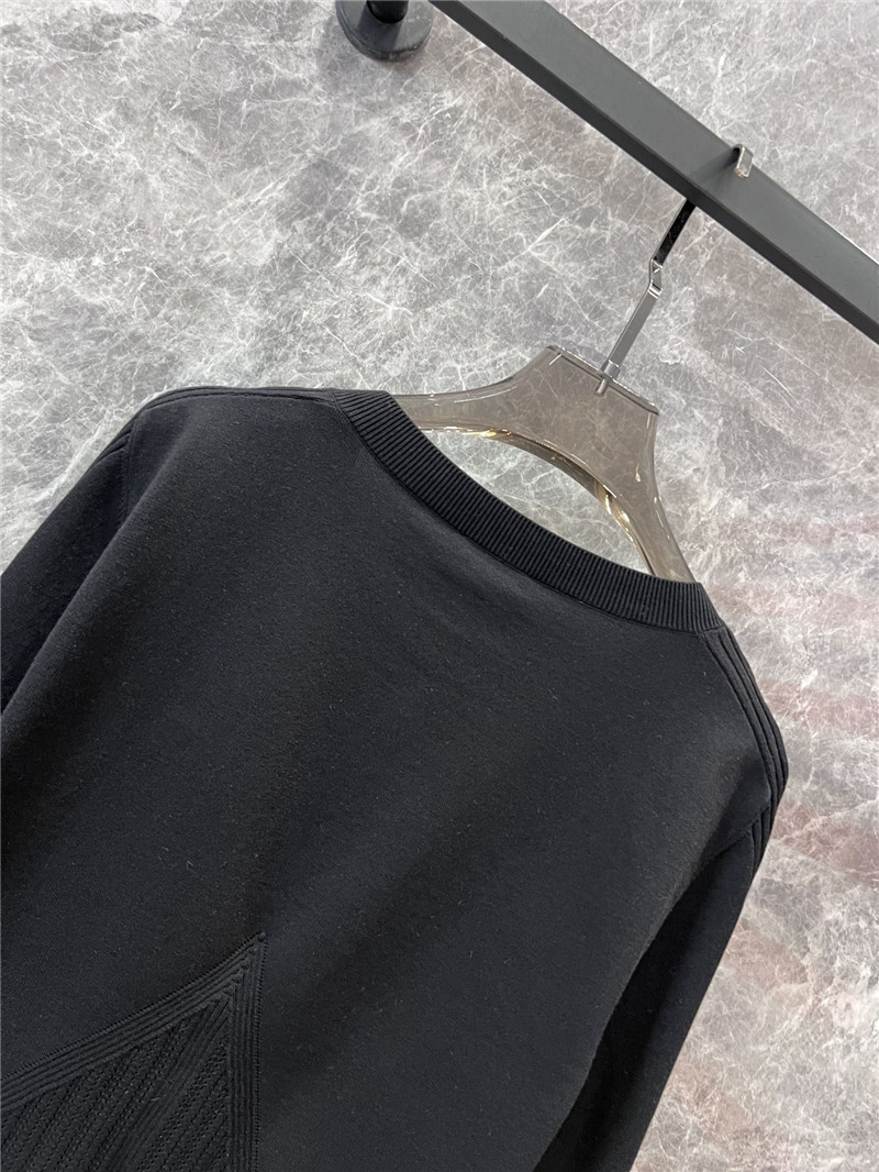 Ch**el crop crew-neck ribbed cardigan black