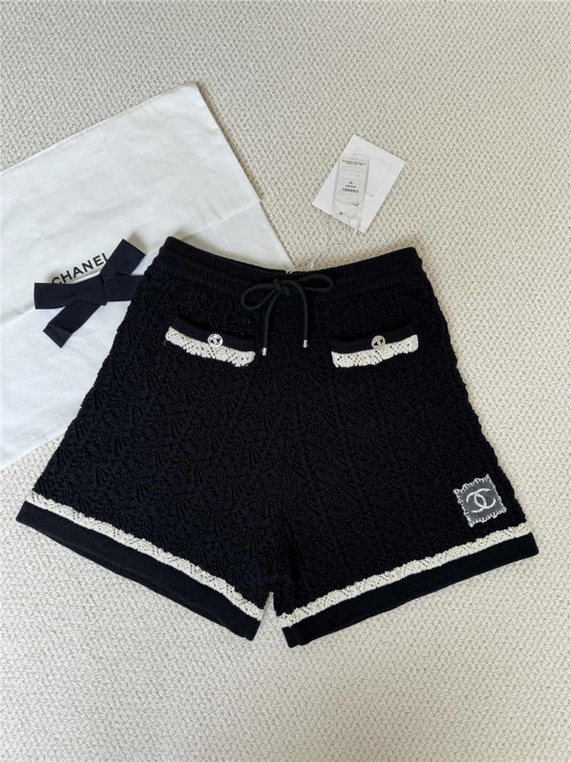 Ch**el hollow knit high waist shorts replicas clothes