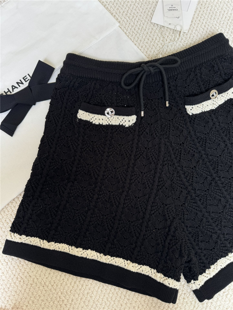 Ch**el hollow knit high waist shorts replicas clothes