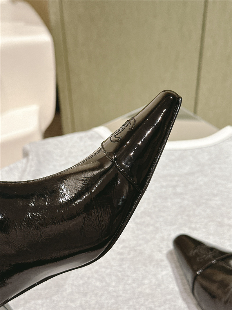 Ch**el pointed oil wax leather ankle boots