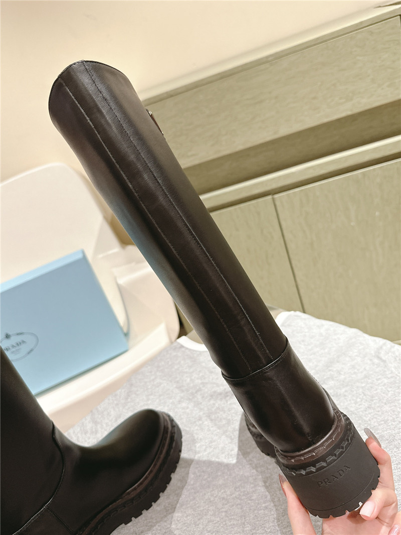 Pra*a black knee-high boots for women