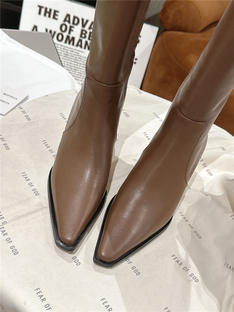 b0tt*ga Ven*ta tex brown leather knee-high boots