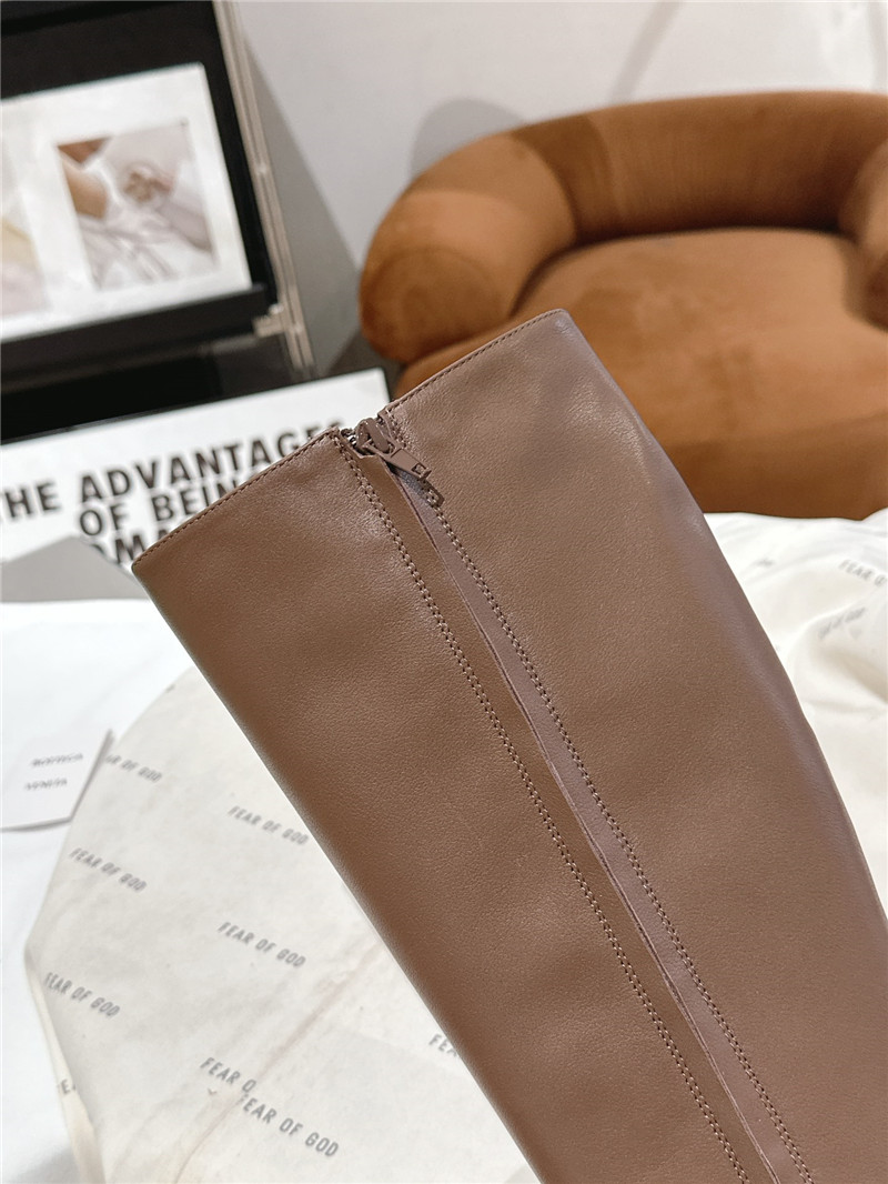 b0tt*ga Ven*ta tex brown leather knee-high boots
