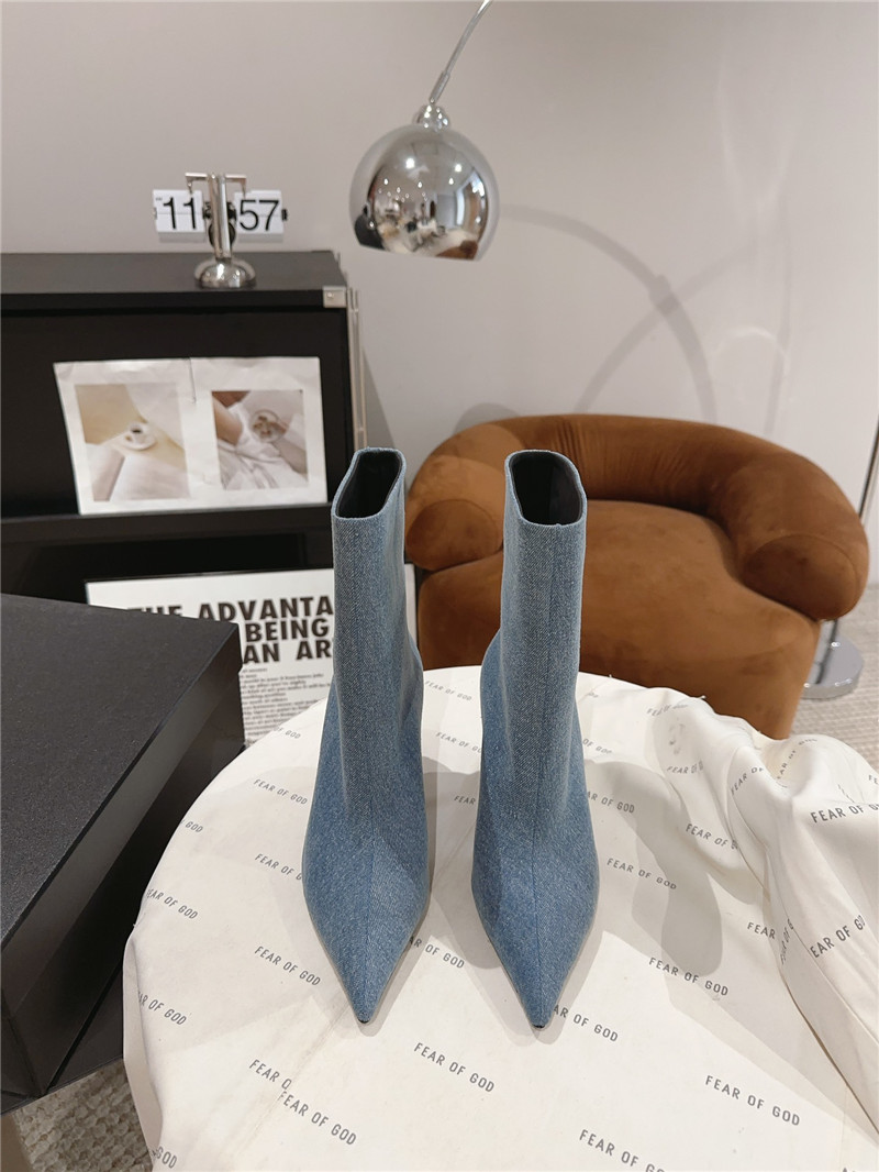 A1exa*der wang denim pointed toe stiletto heel ankle boots