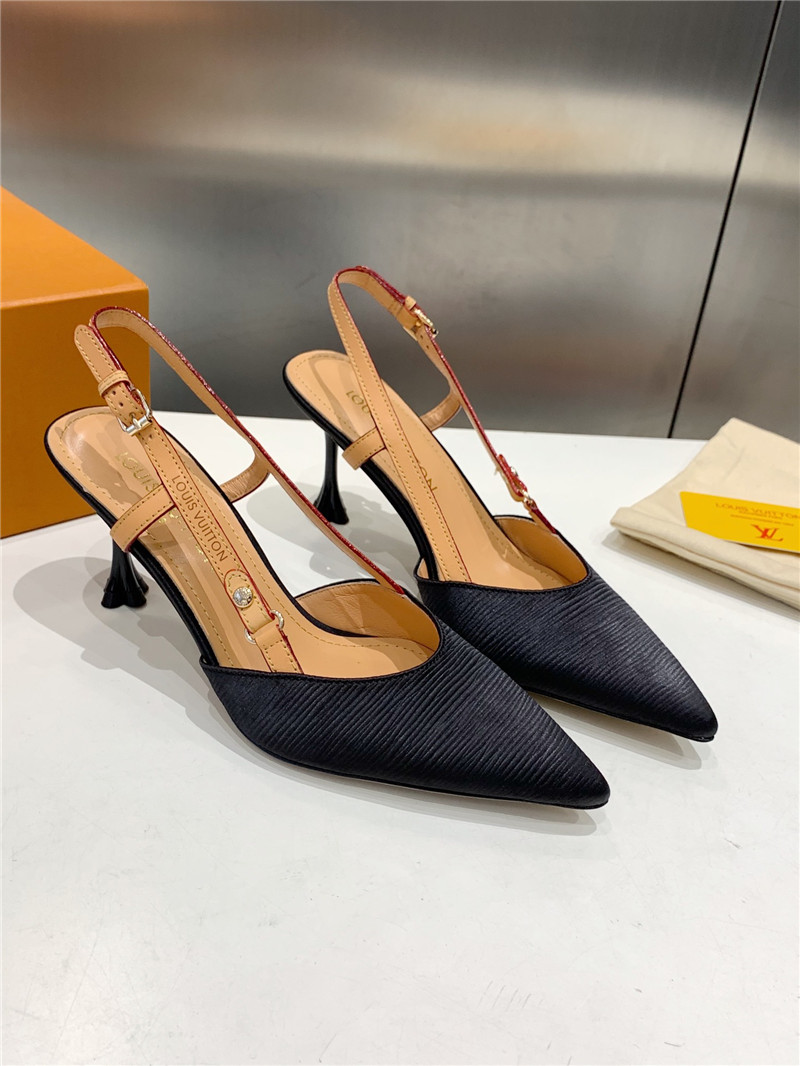 l0vis Vvtt0n blossom slingback pumps black embroidered