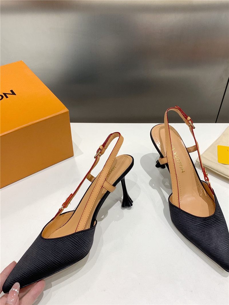 l0vis Vvtt0n blossom slingback pumps black embroidered