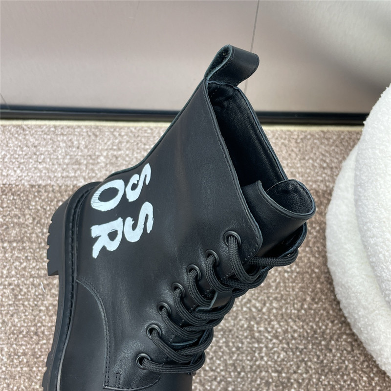 D10r miss logo calfskin lace-up boots