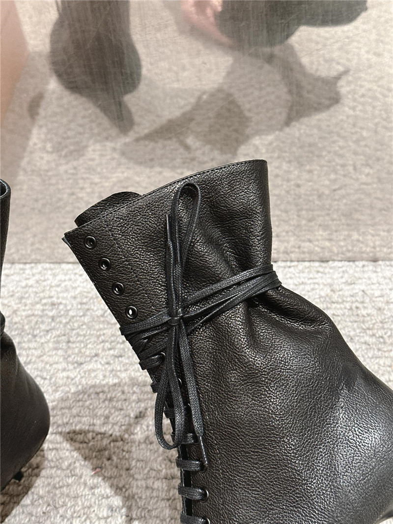 Miu Miu Victorian Style Black Leather Boots for Women