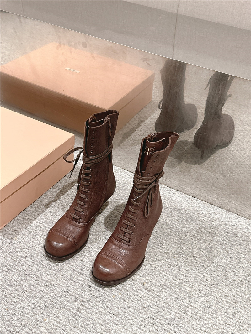 Miu Miu Victorian Style Leather Boot for Women