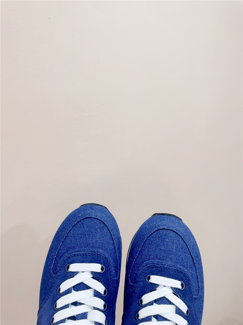 Miu Miu x New Balance 574 Leather Sneakers in Blue