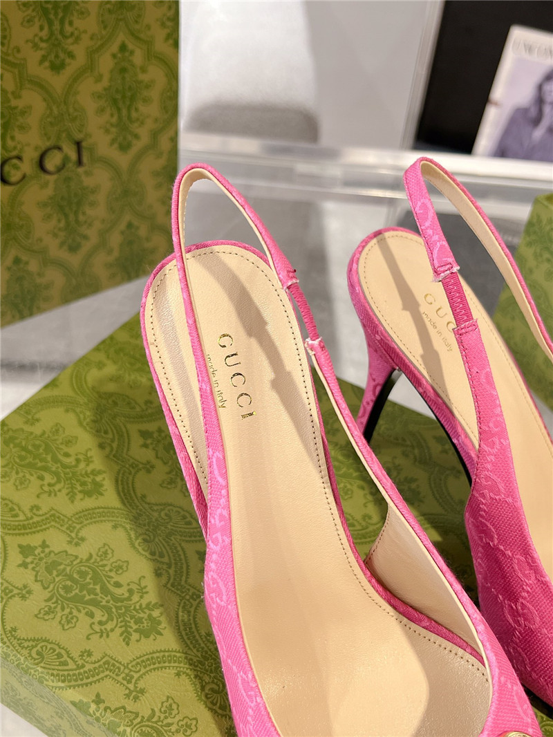 Gvc*1 horsebit gg canvas slingback pumps in pink